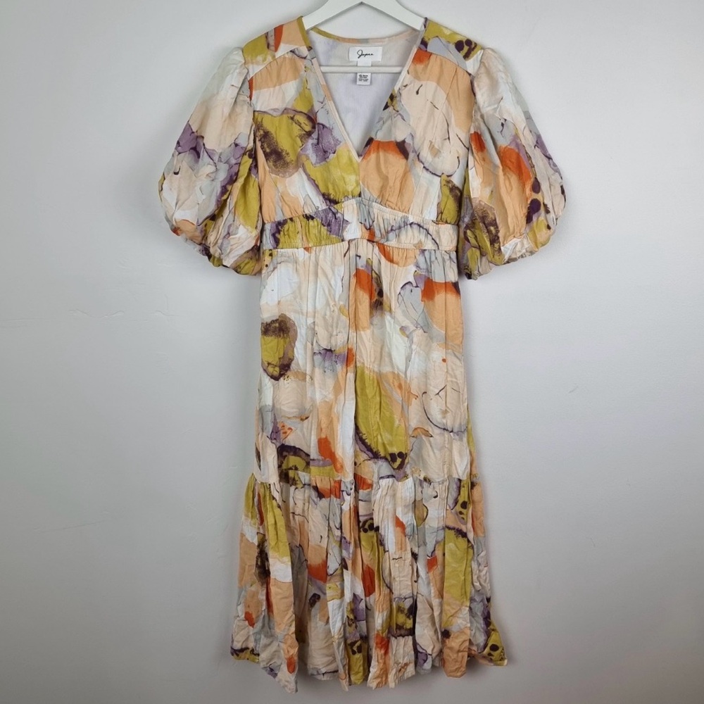 Jessica Sympson Multicolor Puff Sleeve Dress